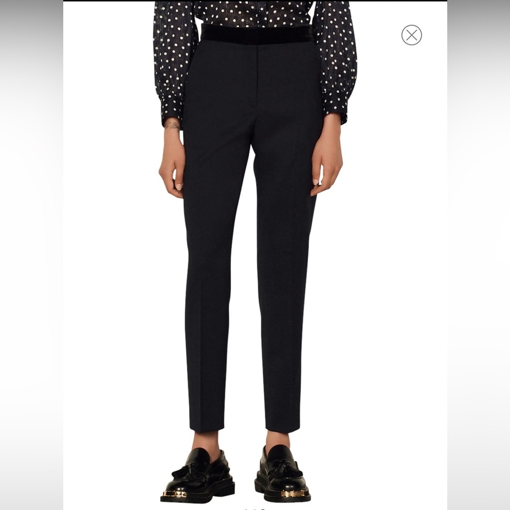 Sandro Noam Wool Blend Trousers in Black - NWT